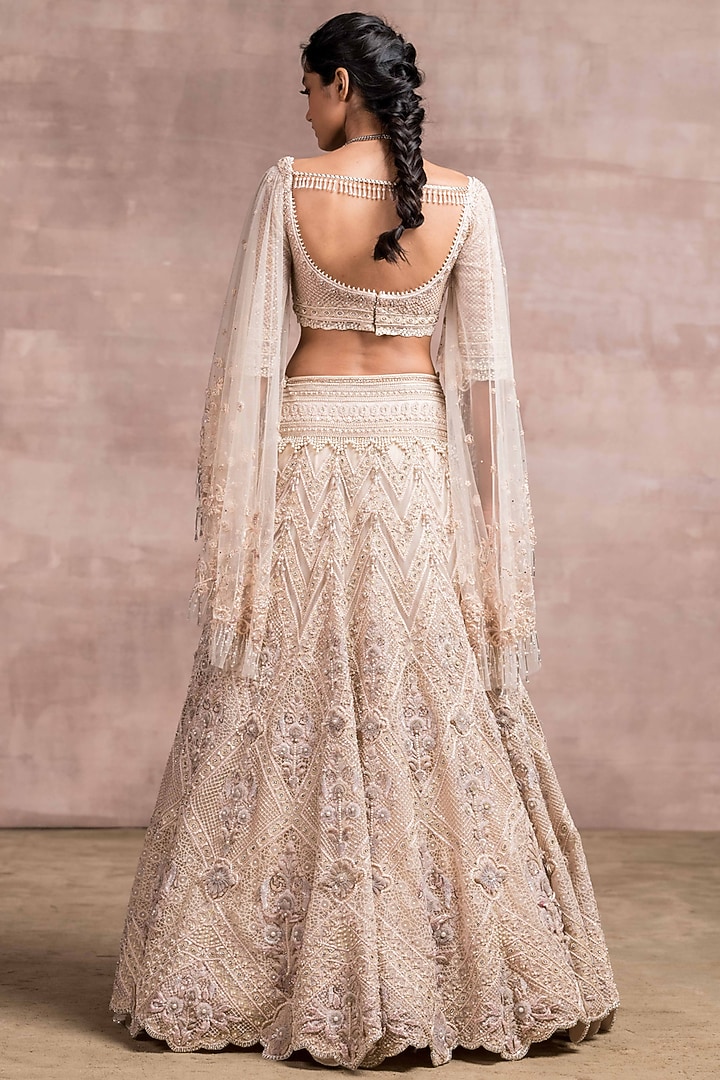 Ivory Embroidered Kalidar Bridal Lehenga Set by Tarun Tahiliani at Pernia's Pop Up Shop