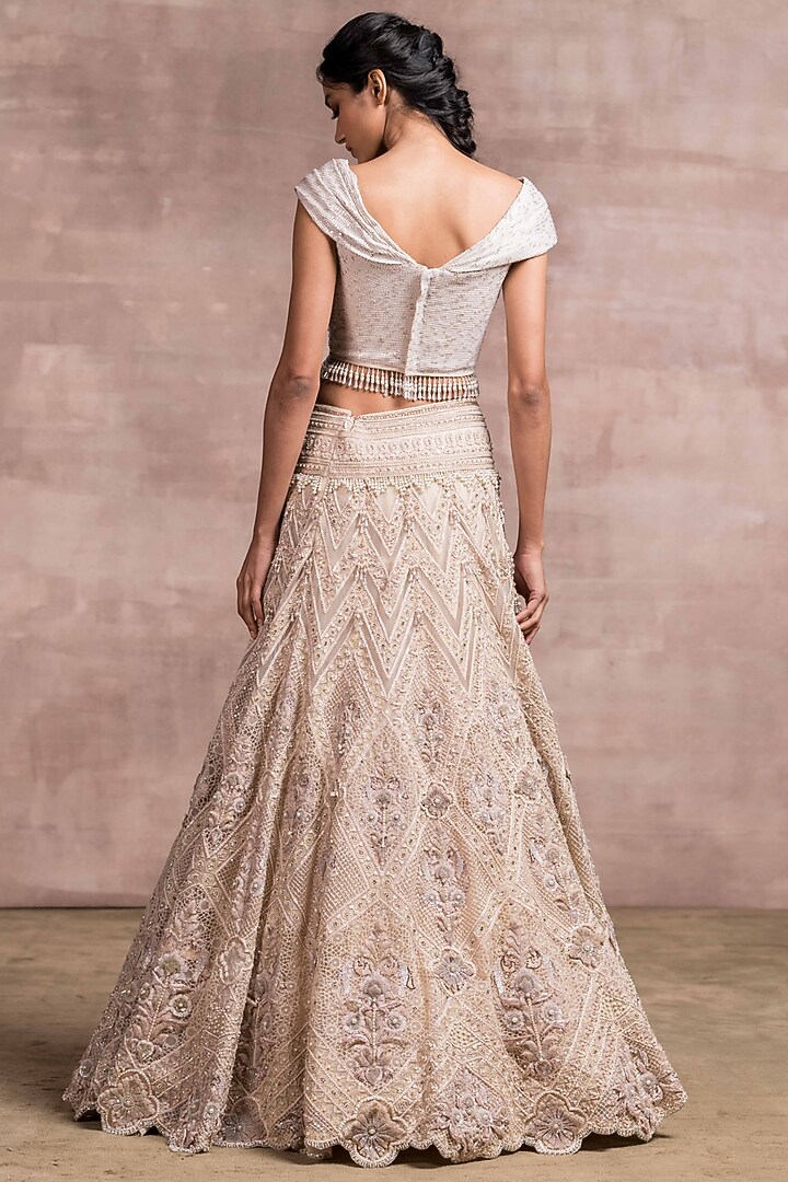 Ivory Kalidar Bridal Lehenga Set With Embroidery by Tarun Tahiliani at Pernia's Pop Up Shop