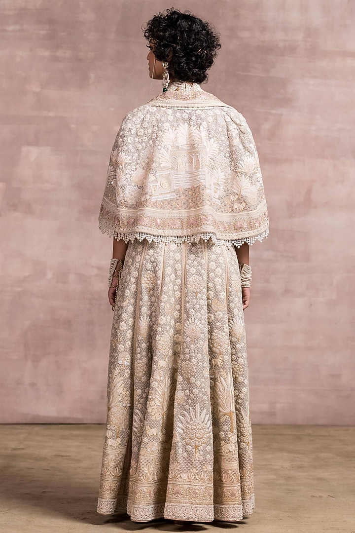 Oyster Printed & Embroidered Kalidar Bridal Anarkali Set by Tarun Tahiliani at Pernia's Pop Up Shop