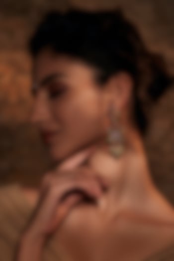 Gold Plated Multi-Colored Stone Earrings In Sterling Silver by Tarun Tahiliani Accessories at Pernia's Pop Up Shop