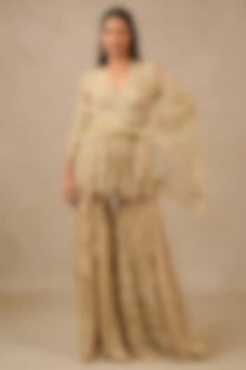 Mint Soft Net Embroidered Bridal Sharara Set by Tarun Tahiliani at Pernia's Pop Up Shop