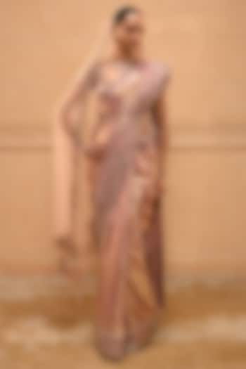 Blush Silk Brocade Kanjivaram Bridal Bridal Saree Set by Tarun Tahiliani at Pernia's Pop Up Shop