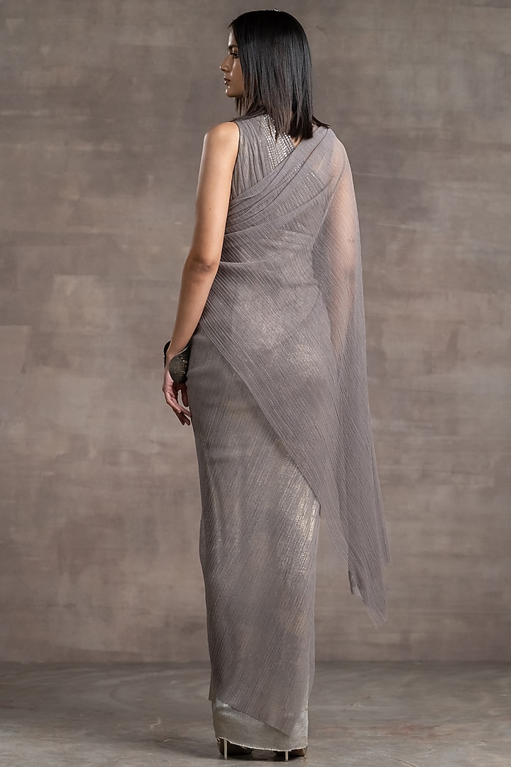 Oyster-Shaded Foil Jersey Maxi Party Wear Dress by Tarun Tahiliani at Pernia's Pop Up Shop