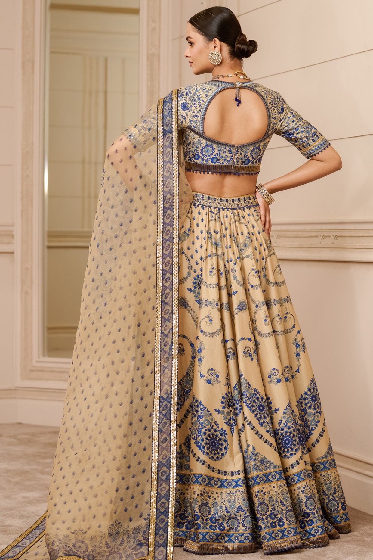 Buy Blue Silk Navratri Wear Digital Printed Lehenga Choli Online From  Wholesale Salwar.