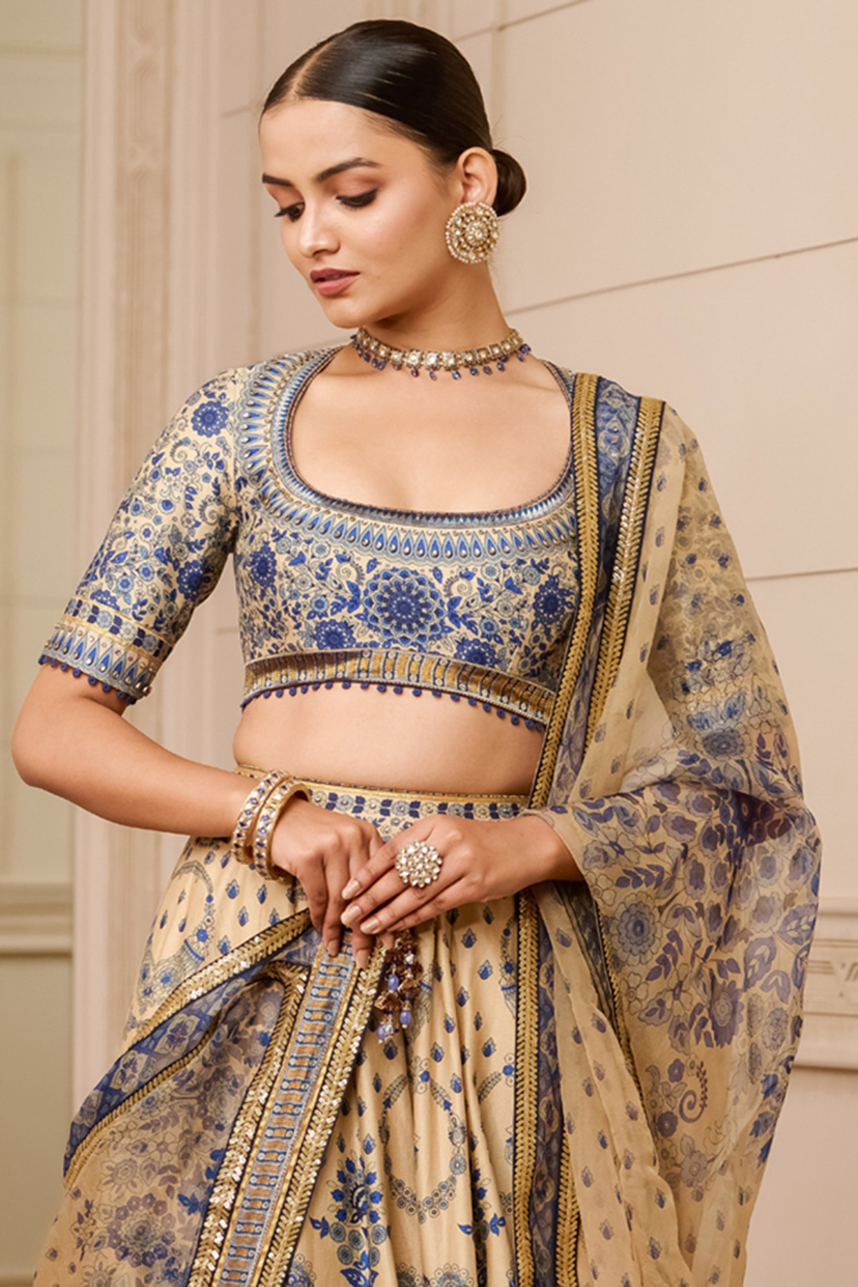 Navy Blue and Gold Lengha #simple #elegant | Indian fashion, Indian attire,  Desi fashion