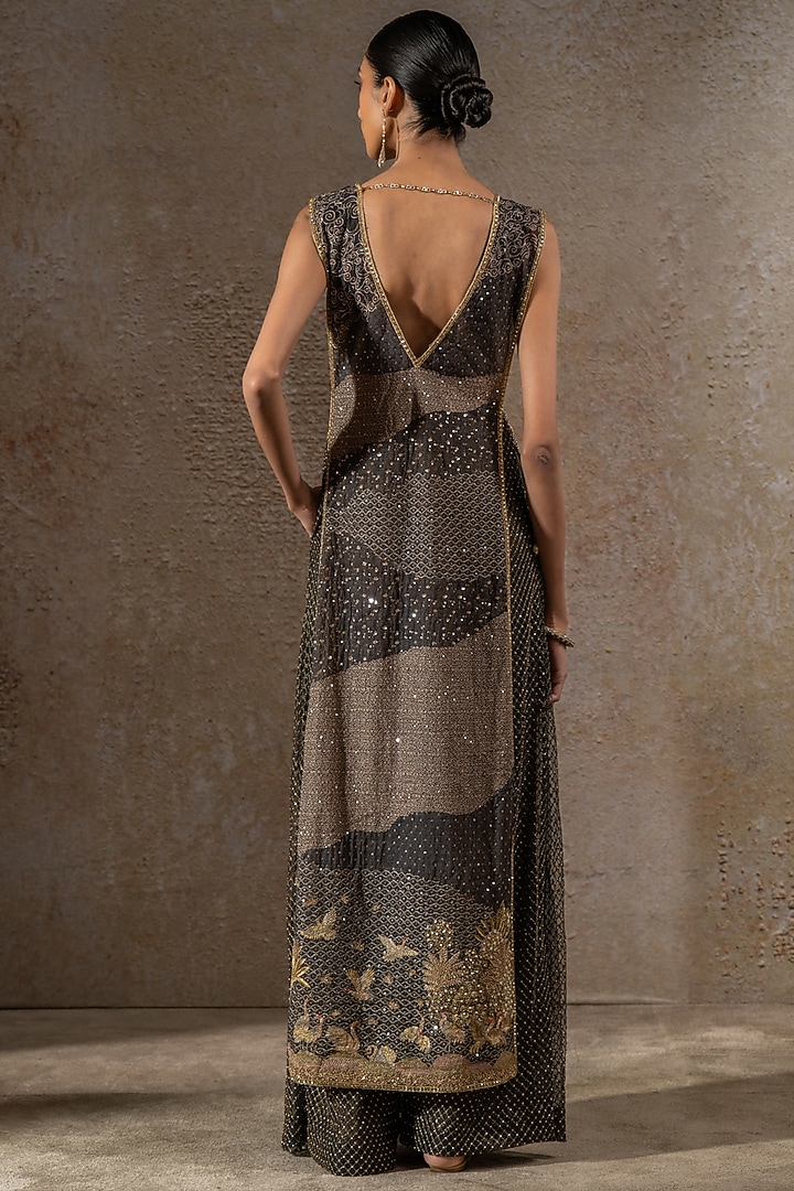 Black Lace Fabric & Silk Embellished Jumpsuit by Tarun Tahiliani at Pernia's Pop Up Shop