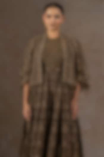 Black & Gold Tulle Net Hand Embroidered Cape by Tarun Tahiliani at Pernia's Pop Up Shop