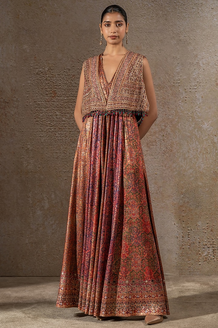 Multi-Colored Foil Jersey Jumpsuit by Tarun Tahiliani at Pernia's Pop Up Shop