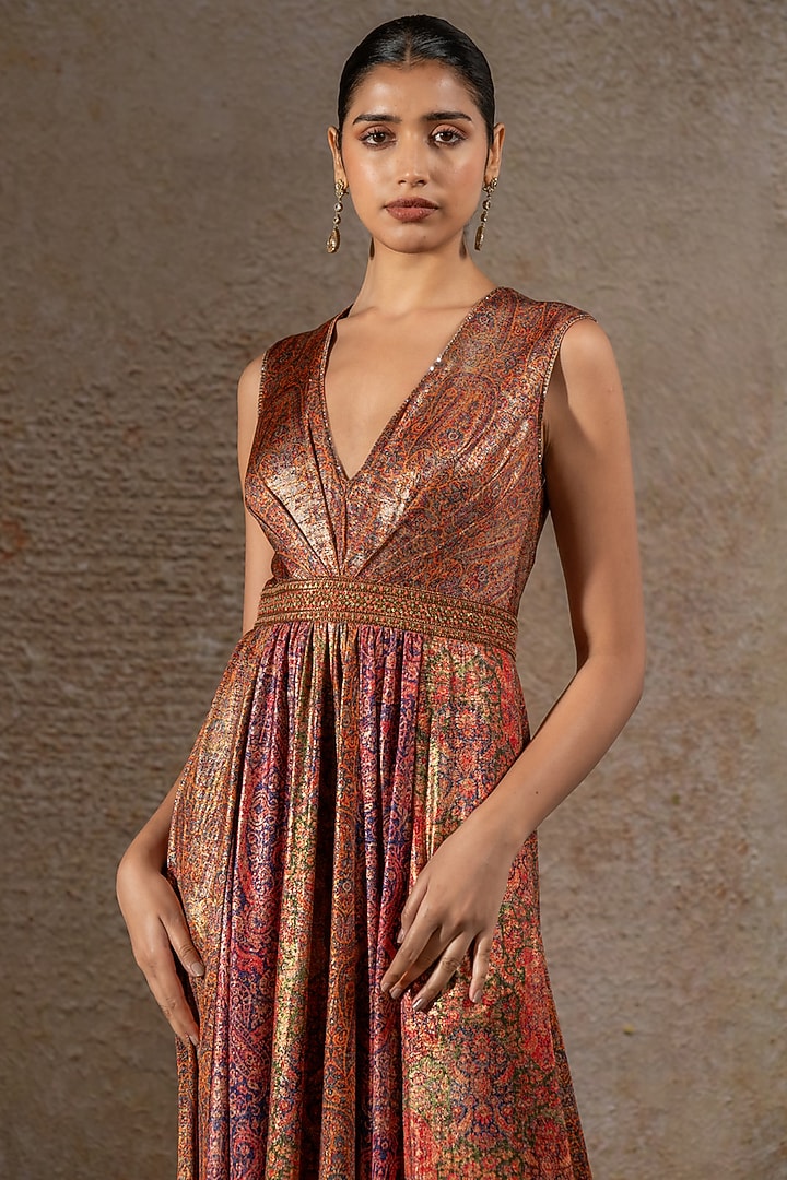Multi-Colored Foil Jersey Jumpsuit by Tarun Tahiliani at Pernia's Pop Up Shop