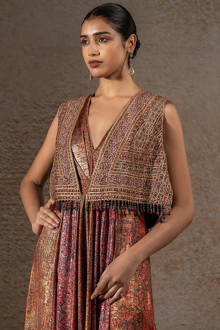 Multi-Colored Foil Jersey Jumpsuit by Tarun Tahiliani at Pernia's Pop Up Shop