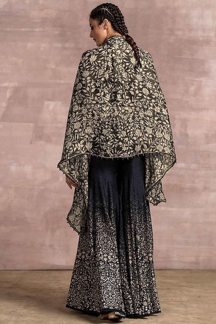 Black Printed Kalidar Bridal Sharara Set by Tarun Tahiliani at Pernia's Pop Up Shop