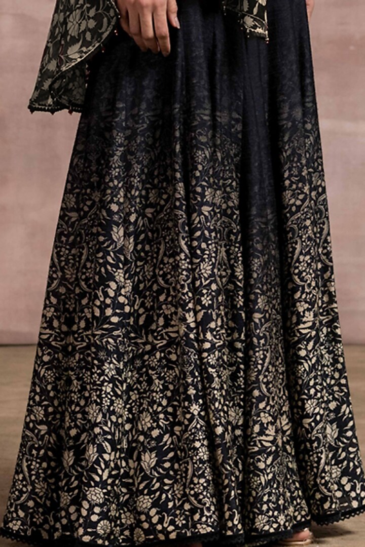 Black Printed Kalidar Bridal Sharara Set by Tarun Tahiliani at Pernia's Pop Up Shop