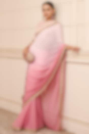 Pink Chiffon Saree by Tarun Tahiliani