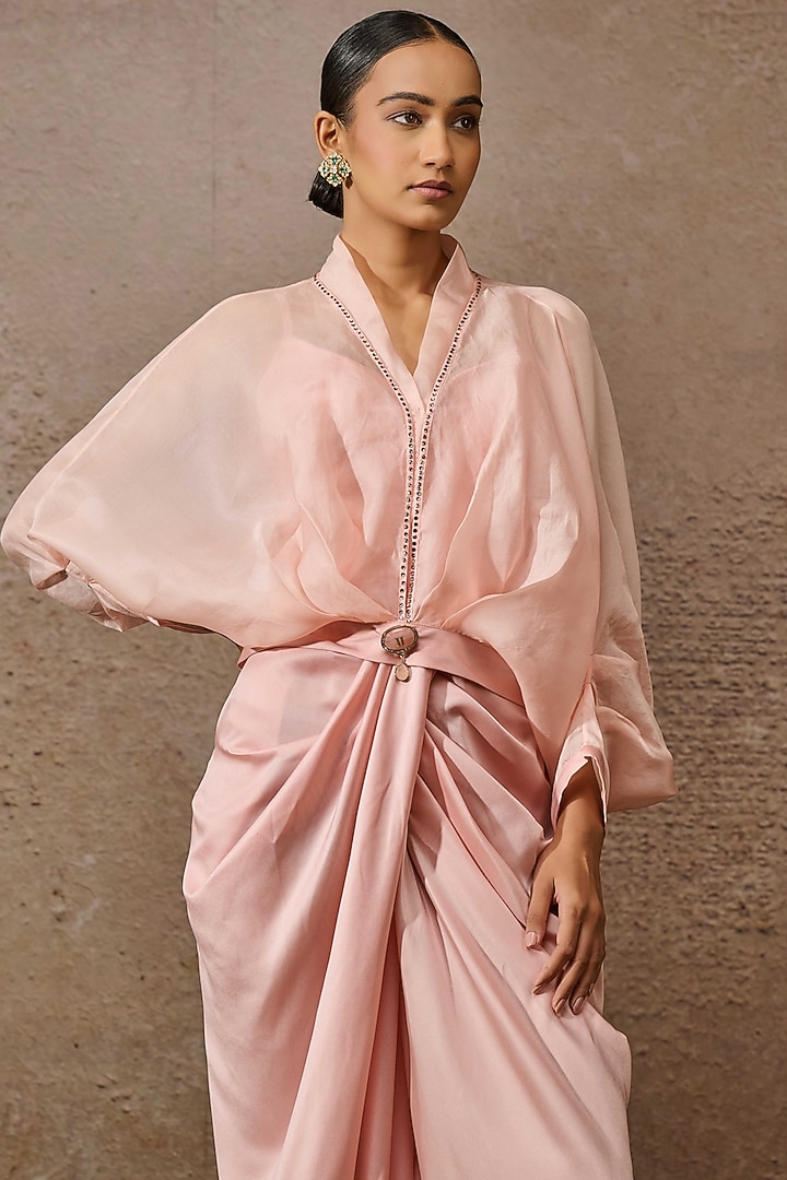 Blush Pink Satin Co-Ord Set by Tarun Tahiliani at Pernia's Pop Up Shop
