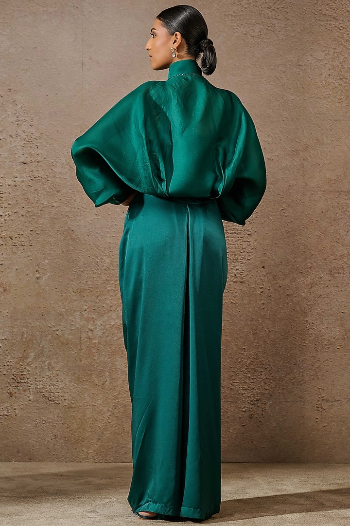 Emerald Satin Co-Ord Set by Tarun Tahiliani at Pernia's Pop Up Shop