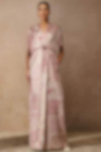 Blush Pink Foil Jersey Printed Jumpsuit by Tarun Tahiliani at Pernia's Pop Up Shop