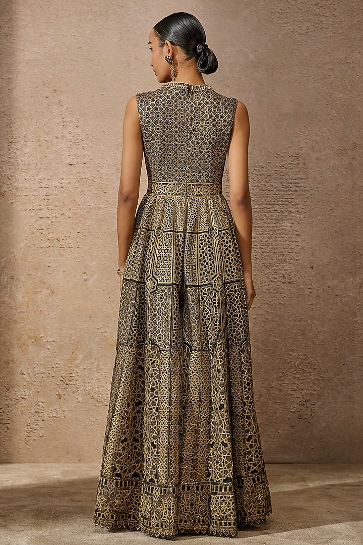 Black Tulle Sequins Embroidered Jumpsuit by Tarun Tahiliani at Pernia's Pop Up Shop