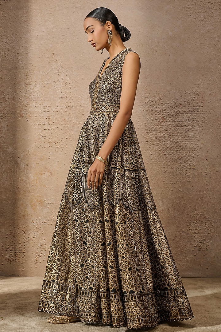 Black Tulle Sequins Embroidered Jumpsuit by Tarun Tahiliani at Pernia's Pop Up Shop