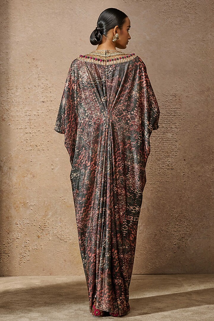 Black & Multi-Colored Foil Jersey Printed Party Wear Dress by Tarun Tahiliani at Pernia's Pop Up Shop