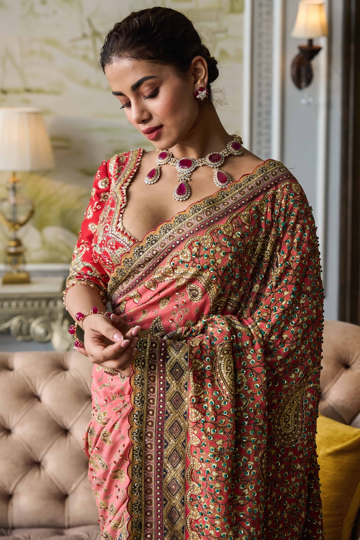 Rima - Pure Ghhachi Tusser Silk Embroidery Saree