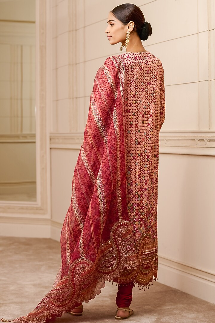 Fuschia Embroidered Kurta Set by Tarun Tahiliani at Pernia's Pop Up Shop
