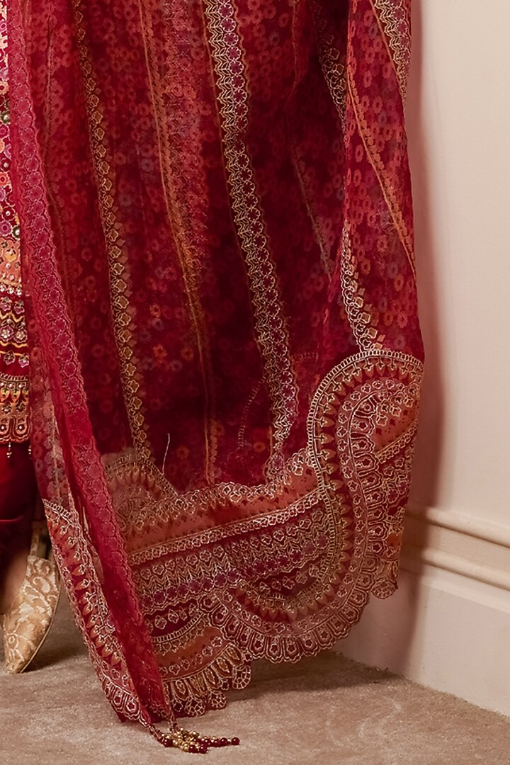 Fuschia Embroidered Kurta Set by Tarun Tahiliani at Pernia's Pop Up Shop