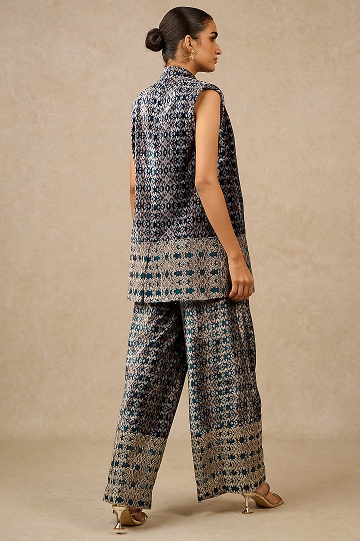 Black Silk Velvet Digital Printed Co-Ord Set by Tarun Tahiliani at Pernia's Pop Up Shop
