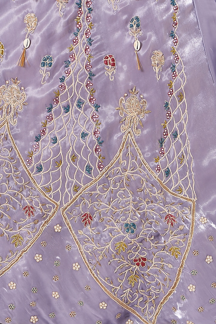 Lavender Hand Embroidered Bridal Lehenga Set by Tara Thakur at Pernia's Pop Up Shop