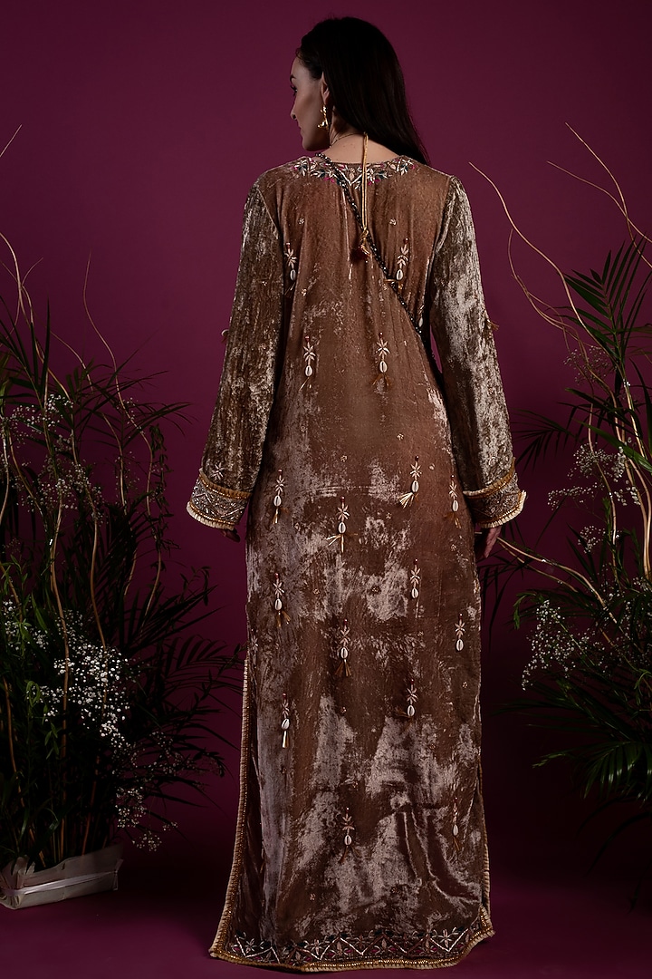 Olive Green Kaftan Dress by Tara Thakur at Pernia's Pop Up Shop