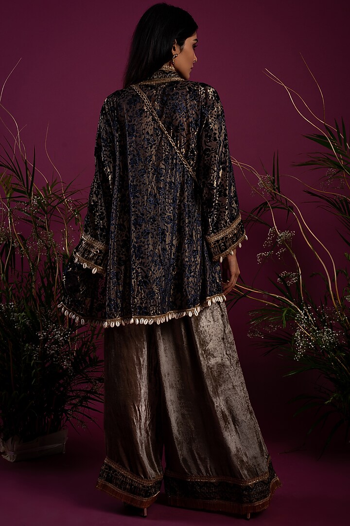 Black & Olive Green Jacket Set by Tara Thakur at Pernia's Pop Up Shop