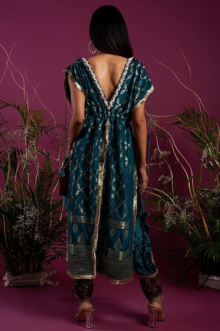 Emerald Green Jacket With Pants by Tara Thakur at Pernia's Pop Up Shop