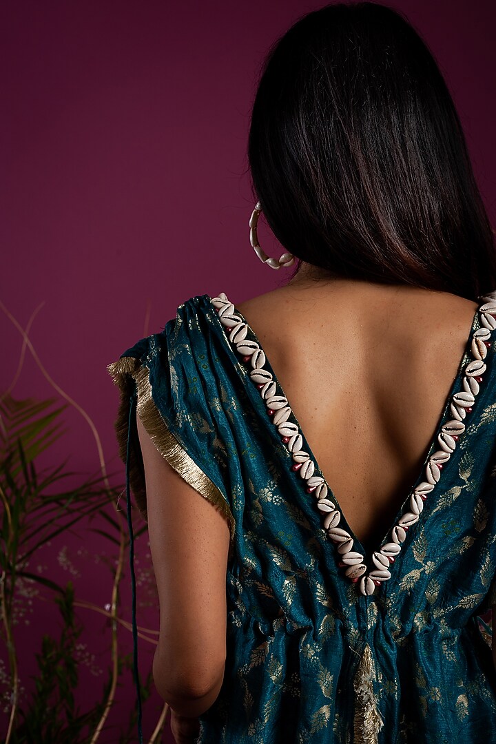 Emerald Green Jacket With Pants by Tara Thakur at Pernia's Pop Up Shop