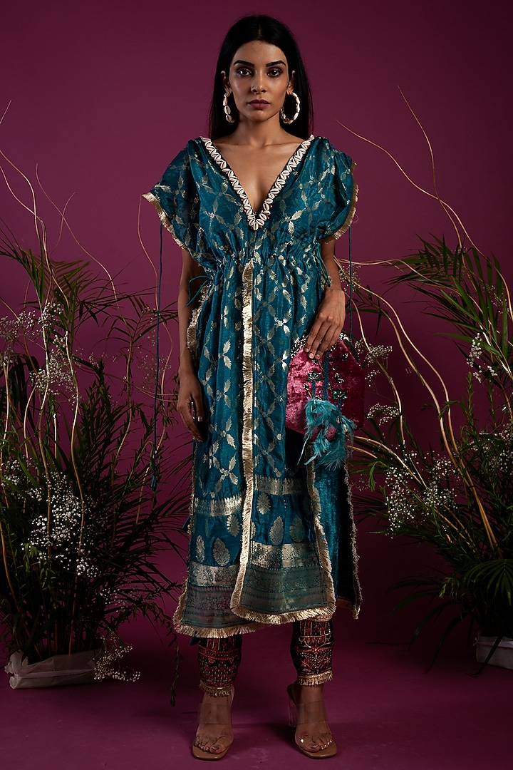 Emerald Green Jacket With Pants by Tara Thakur at Pernia's Pop Up Shop
