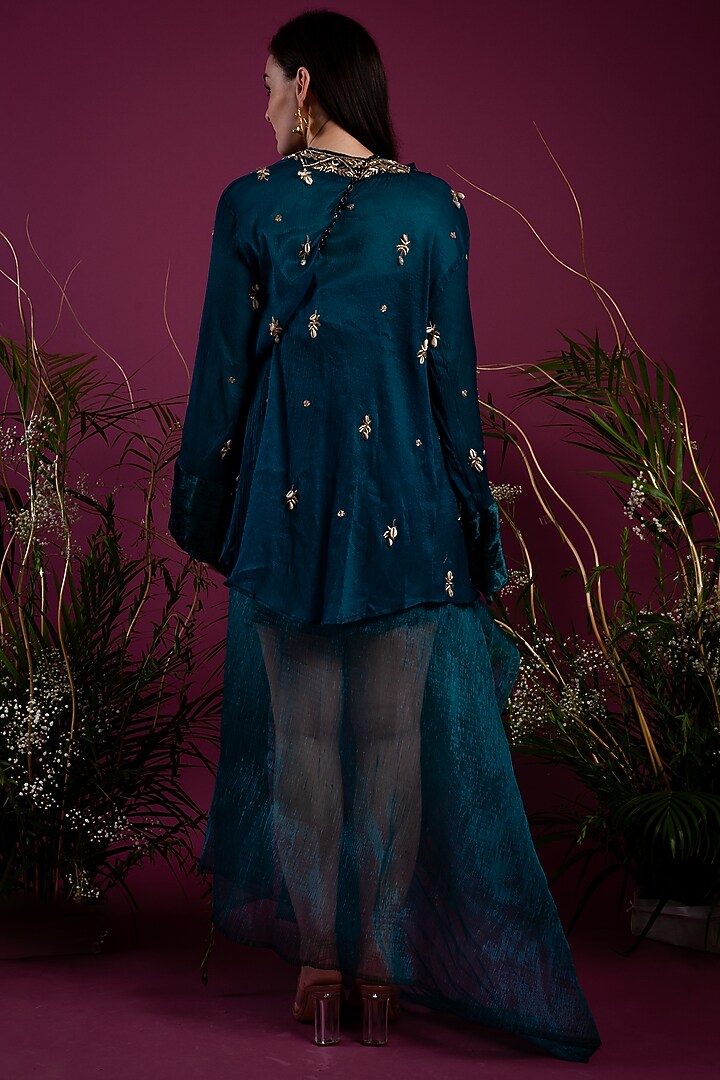 Emerald Green Jacket Set by Tara Thakur at Pernia's Pop Up Shop
