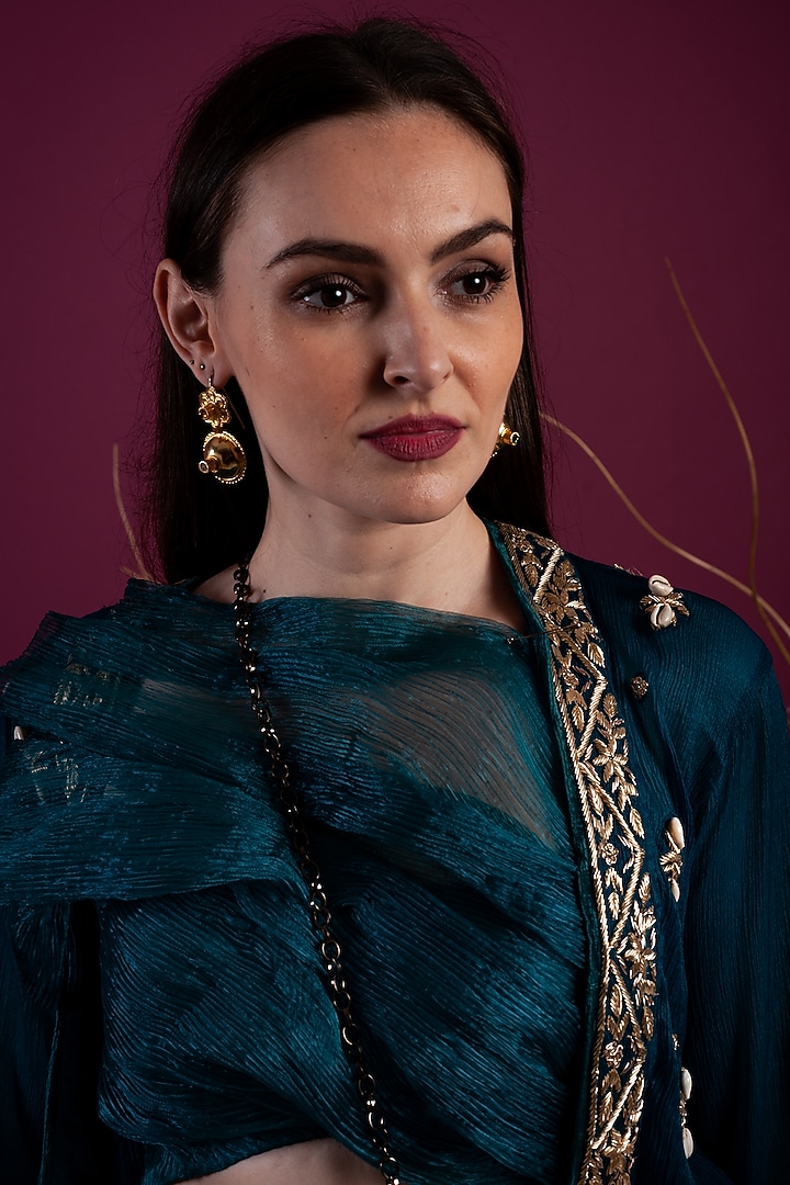 Emerald Green Jacket Set by Tara Thakur at Pernia's Pop Up Shop