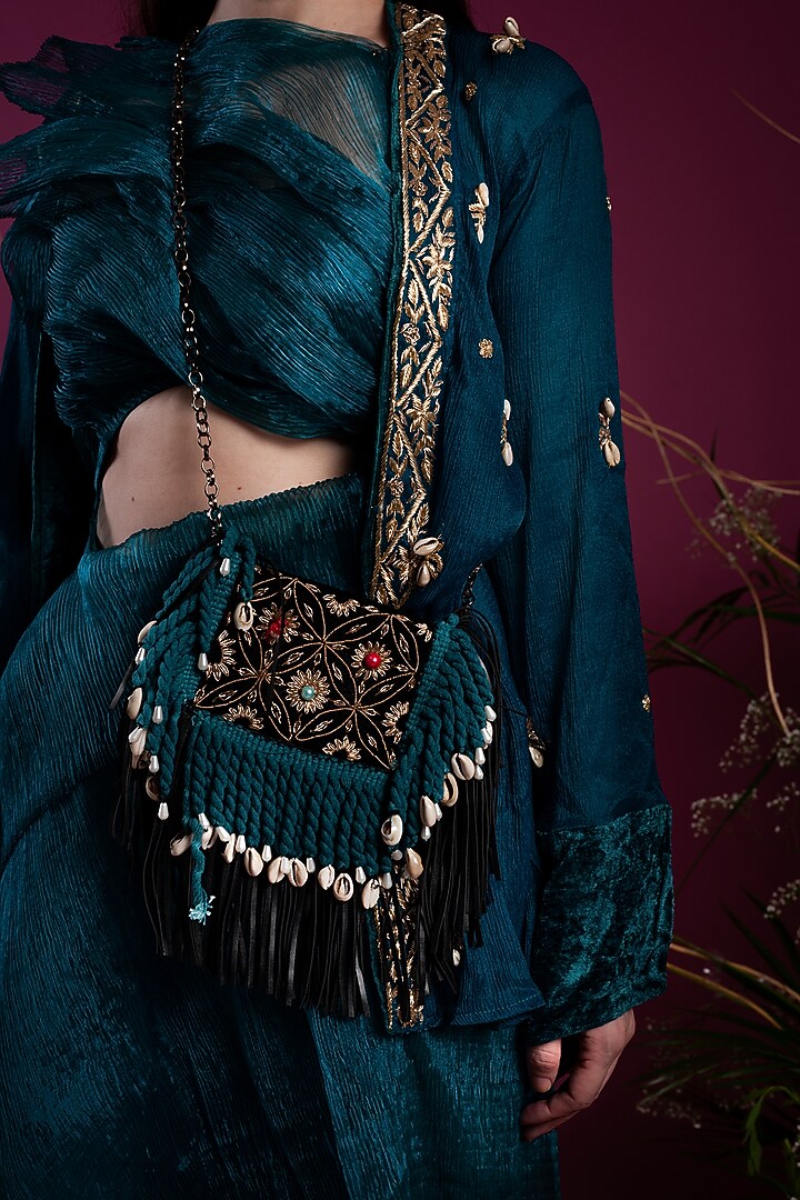 Emerald Green Jacket Set by Tara Thakur at Pernia's Pop Up Shop