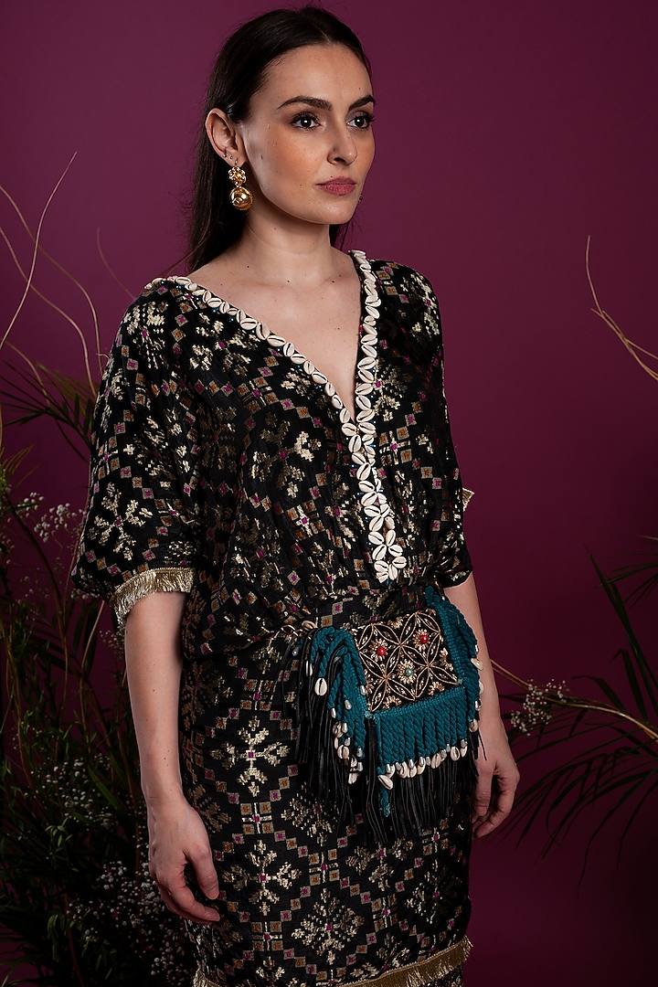 Emerald Green Kaftan Dress by Tara Thakur at Pernia's Pop Up Shop