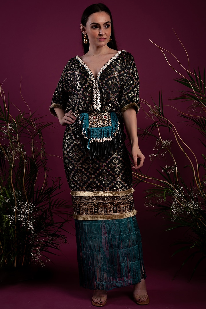 Emerald Green Kaftan Dress by Tara Thakur at Pernia's Pop Up Shop