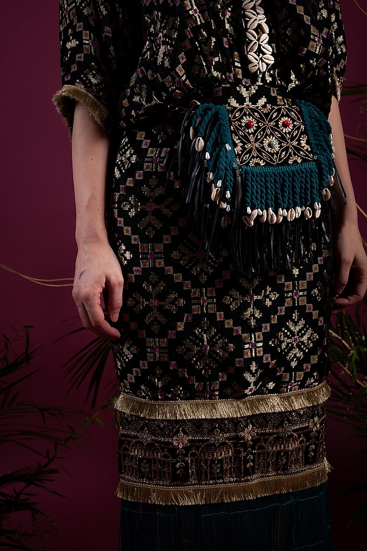 Emerald Green Kaftan Dress by Tara Thakur at Pernia's Pop Up Shop