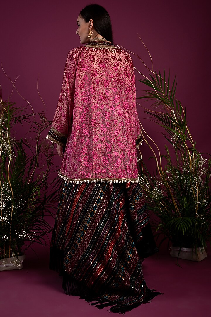 Fuchsia Embroidered Wedding Lehenga Set by Tara Thakur at Pernia's Pop Up Shop