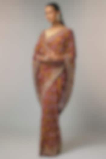 Red Gharchola Wedding Saree Set by TATWAMM By Abhishek & Vinita at Pernia's Pop Up Shop