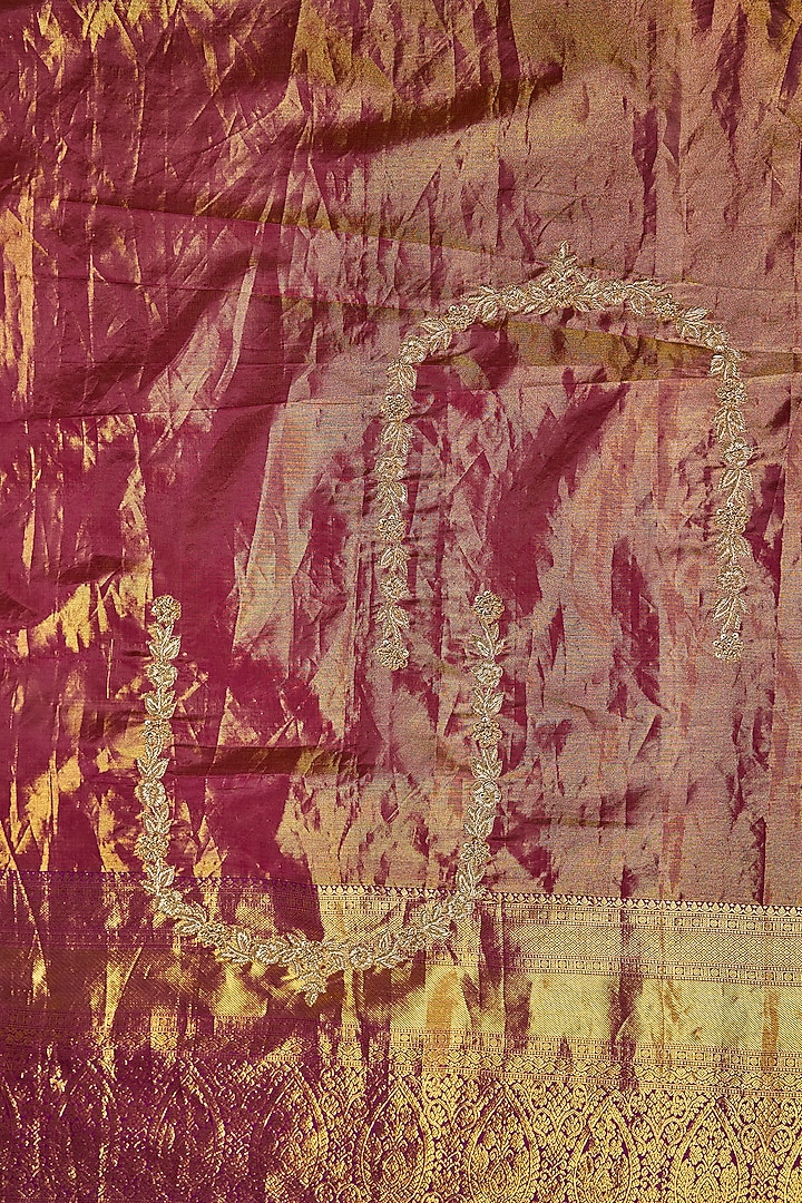 Purple Kanjivaram Silk Wedding Saree Set by TATWAMM By Abhishek & Vinita at Pernia's Pop Up Shop