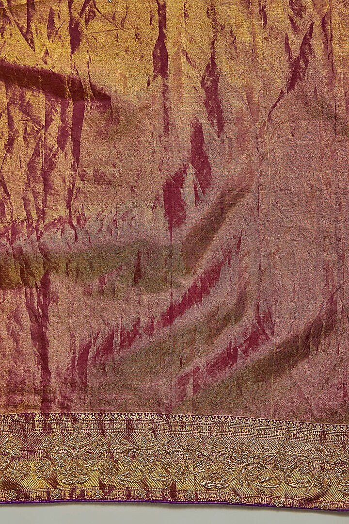 Purple Kanjivaram Silk Wedding Saree Set by TATWAMM By Abhishek & Vinita at Pernia's Pop Up Shop