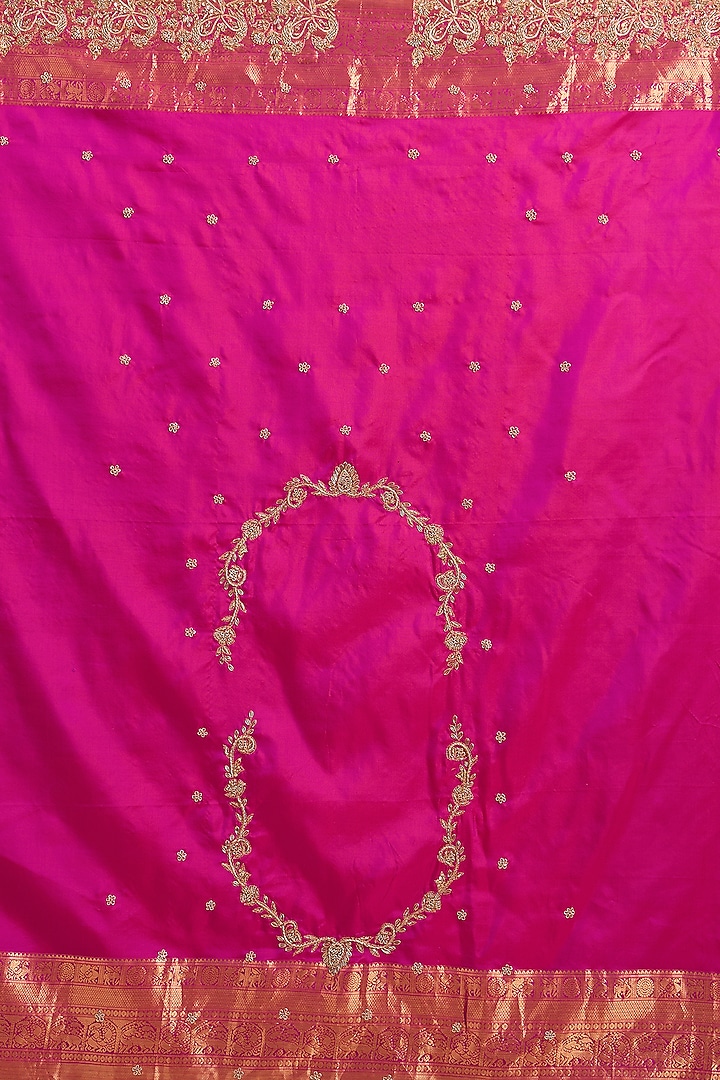 Pink Kanjeevaram Silk Reception Saree Set by TATWAMM By Abhishek & Vinita at Pernia's Pop Up Shop