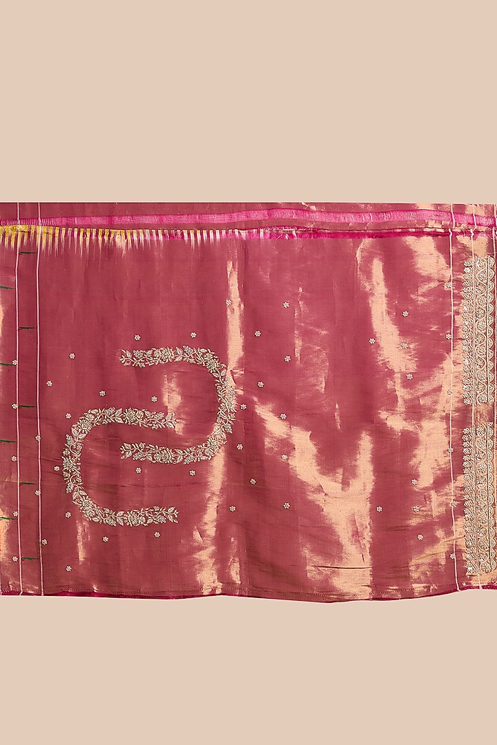 Rani Pink Paithani Silk Reception Saree Set by TATWAMM By Abhishek & Vinita at Pernia's Pop Up Shop