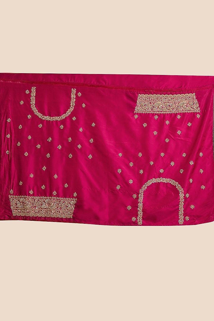Pink Kanjivaram Silk Reception Saree Set by TATWAMM By Abhishek & Vinita at Pernia's Pop Up Shop