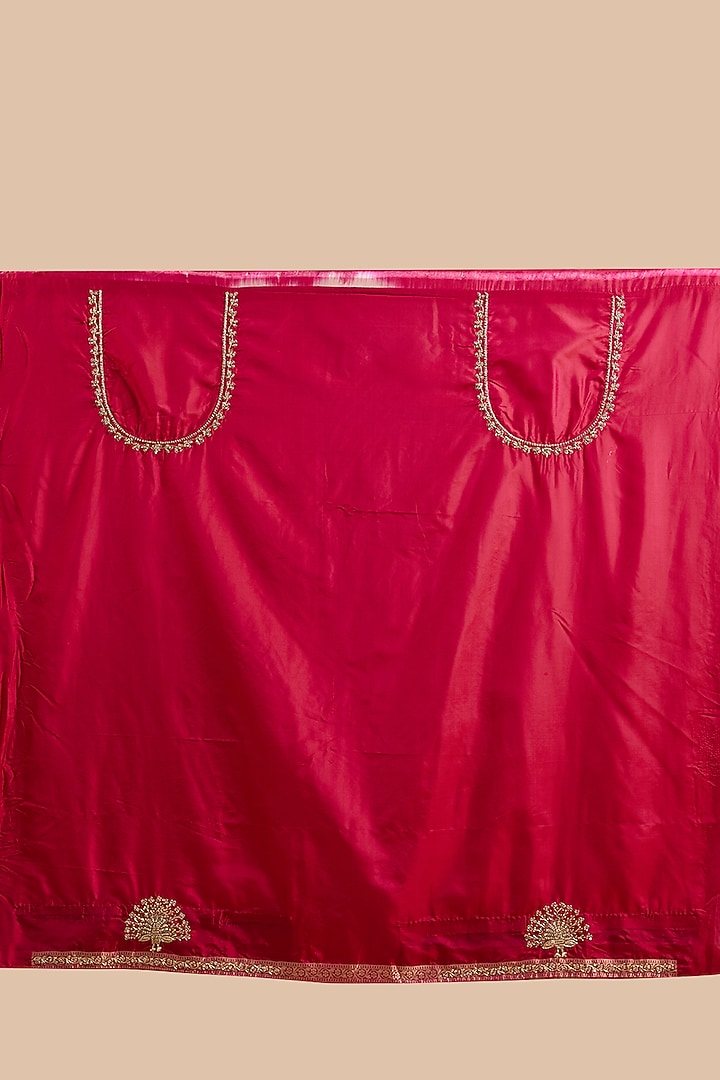 Rani Pink Kanjivaram Silk Wedding Saree Set by TATWAMM By Abhishek & Vinita at Pernia's Pop Up Shop