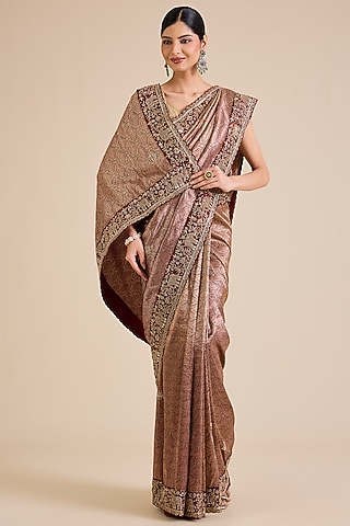 Maroon Kanjivaram Saree Set by TATWAMM By Abhishek & Vinita