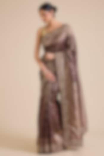Maroon Kanjivaram Wedding Saree Set by TATWAMM By Abhishek & Vinita at Pernia's Pop Up Shop