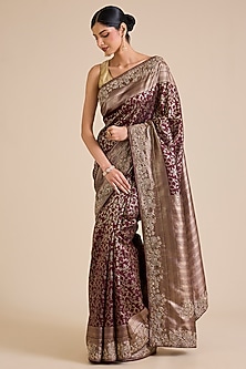 Maroon Kanjivaram Saree Set by TATWAMM By Abhishek & Vinita-POPULAR PRODUCTS AT STORE